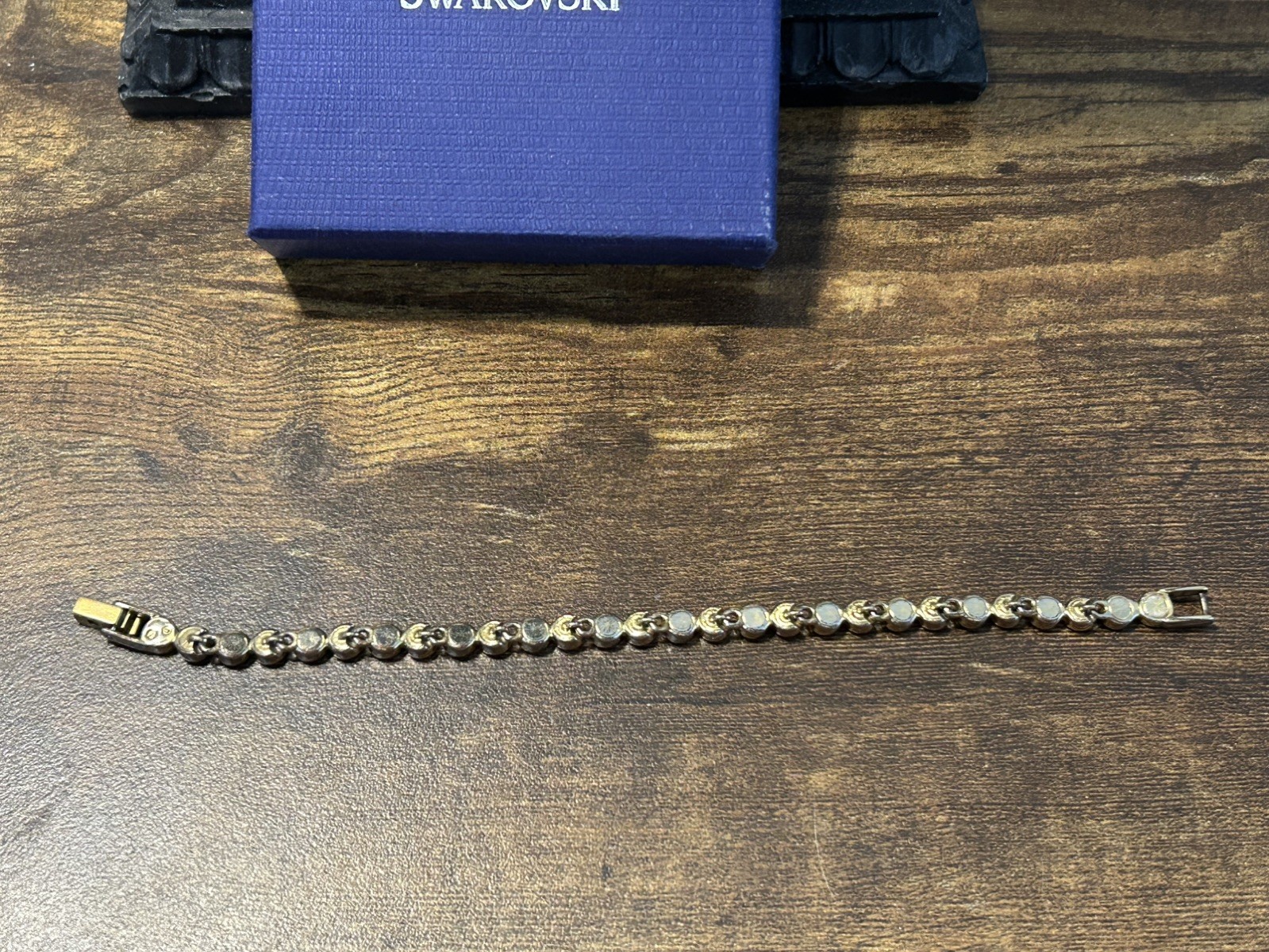 Stunning Swarovski Champagne Yellow Gold Plated Tennis Bracelet see Description