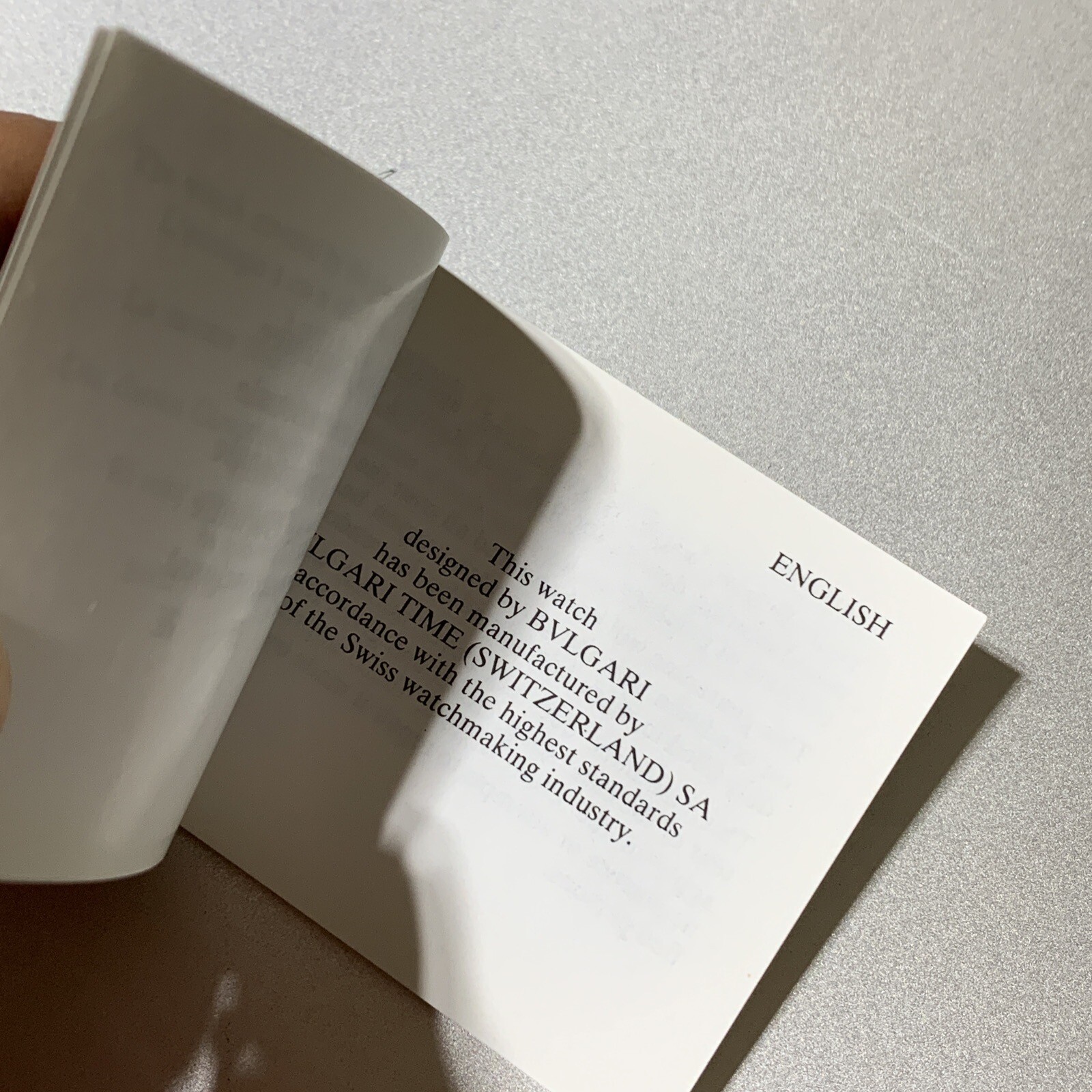 Bvlgari Automatic Watch International Warranty Guarantee Booklet Unfilled Open