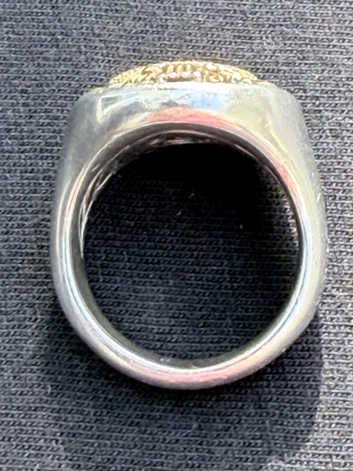 DAVID YURMAN PETRVS® SCARAB SIGNET RING sz 7 Sterling silver with 18-kt gold