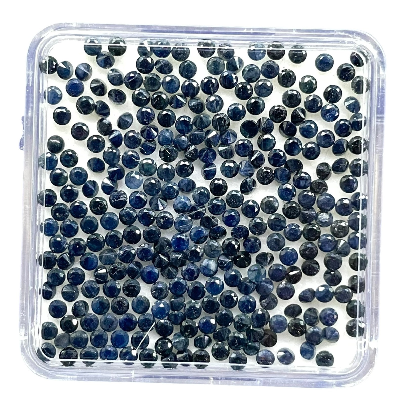 100 Pcs Natural Blue Sapphire 2mm Round Diamond Cut Calibrated Loose Gemstones