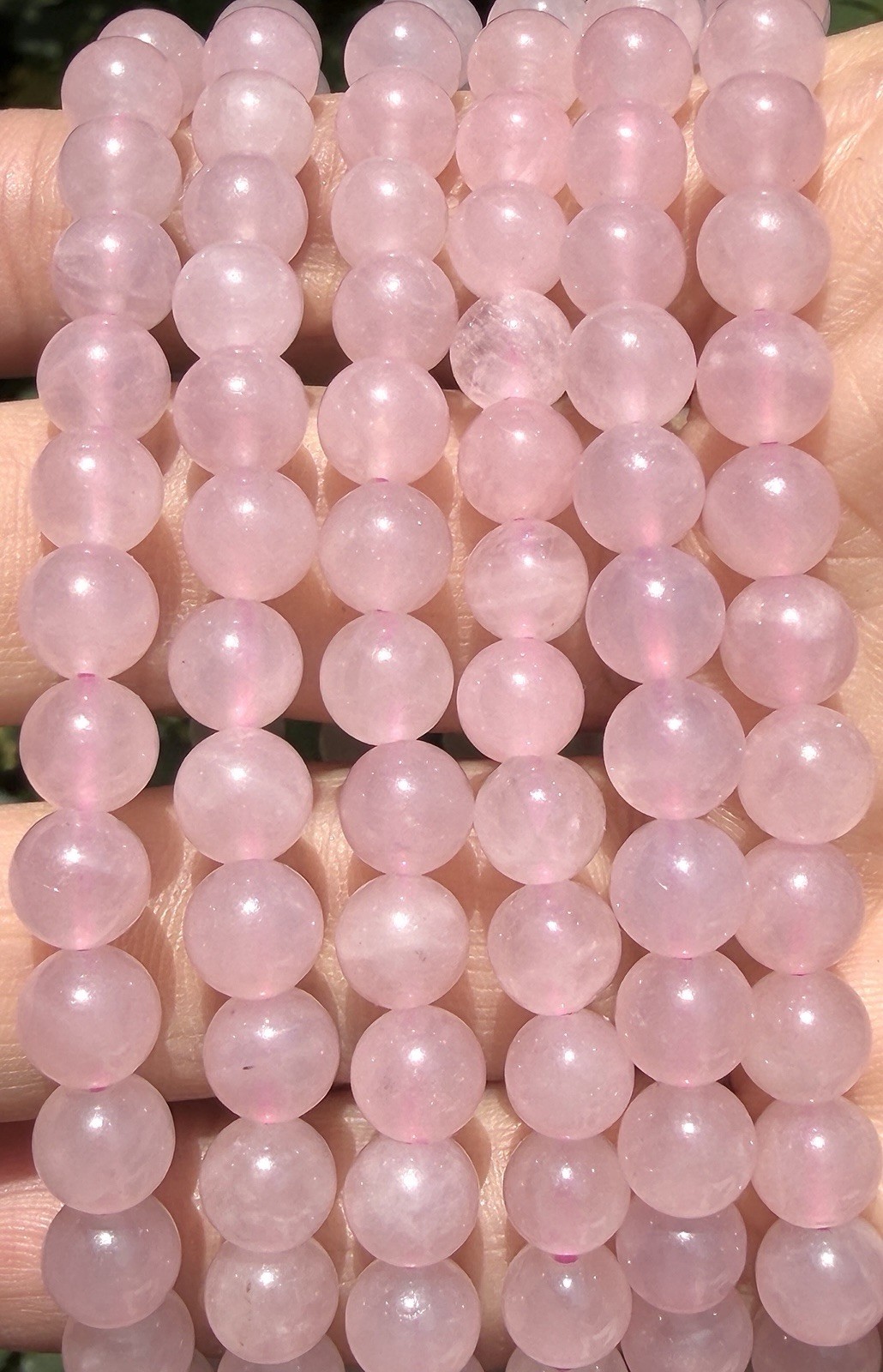 Wholesale 6 Pcs Natural Rose Quartz 6mm 7.5” Crystal Healing Stretch Bracelet