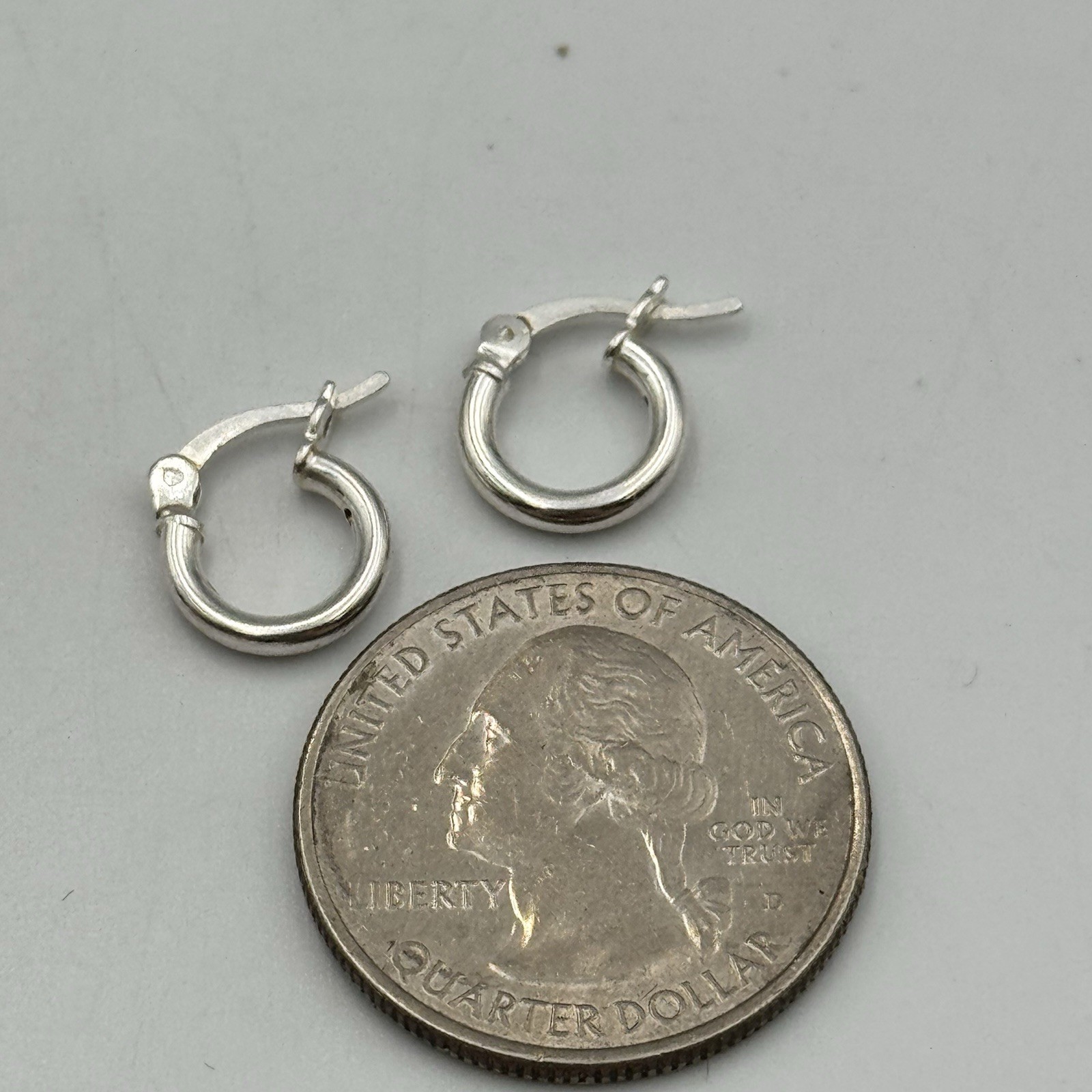Kezef Creations Sterling Silver 9.7mm Hoop Earrings, 1g
