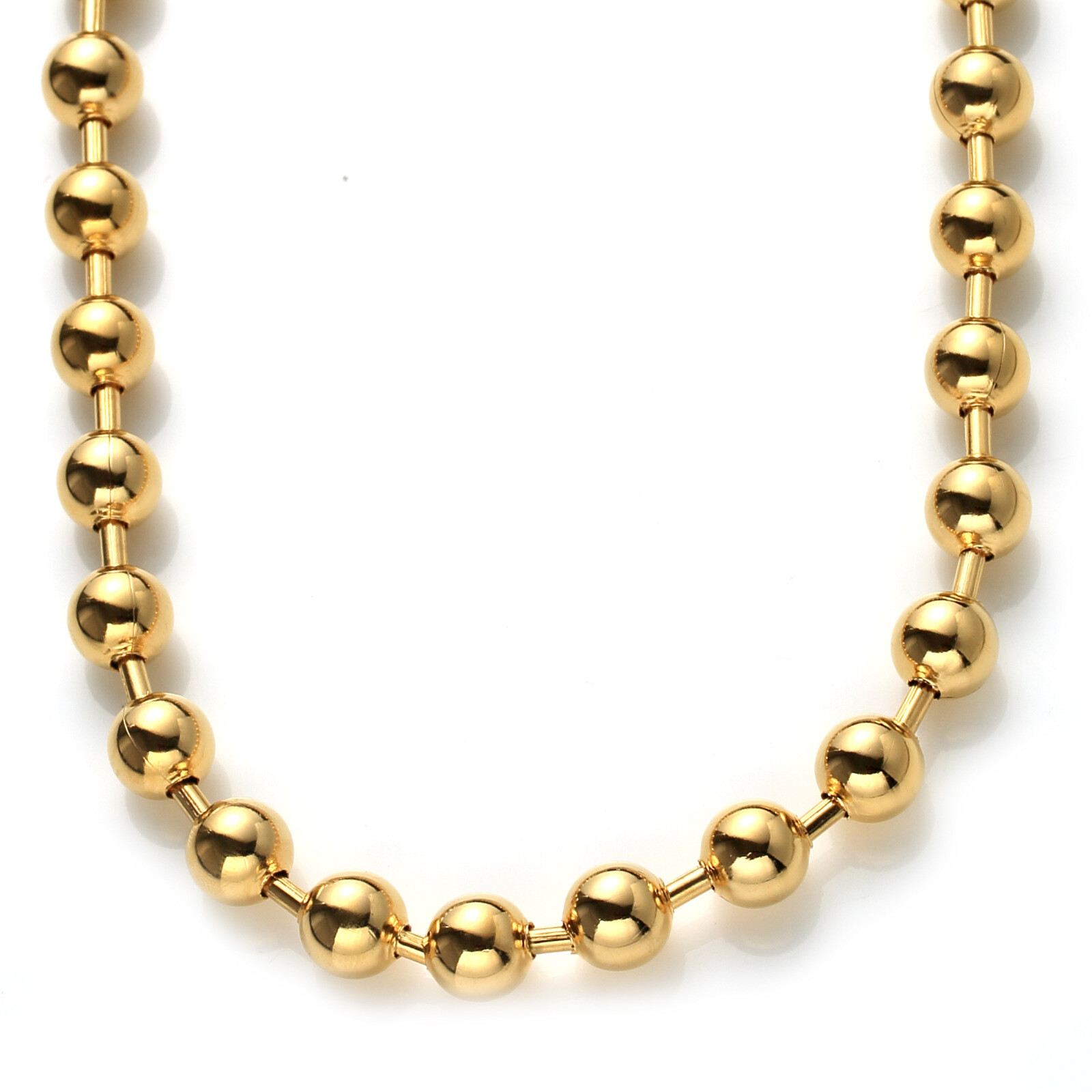 6/8/10/12mm Hotsale Stainless Steel Bead Ball Chain Necklace Men Women Jewelry