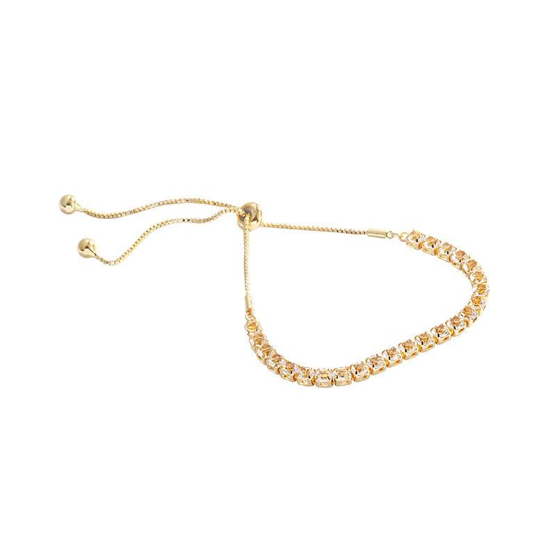 Full Zircon Pull Chain Bracelet, Adjustable Jewelry, Perfect for Parties & Gifts