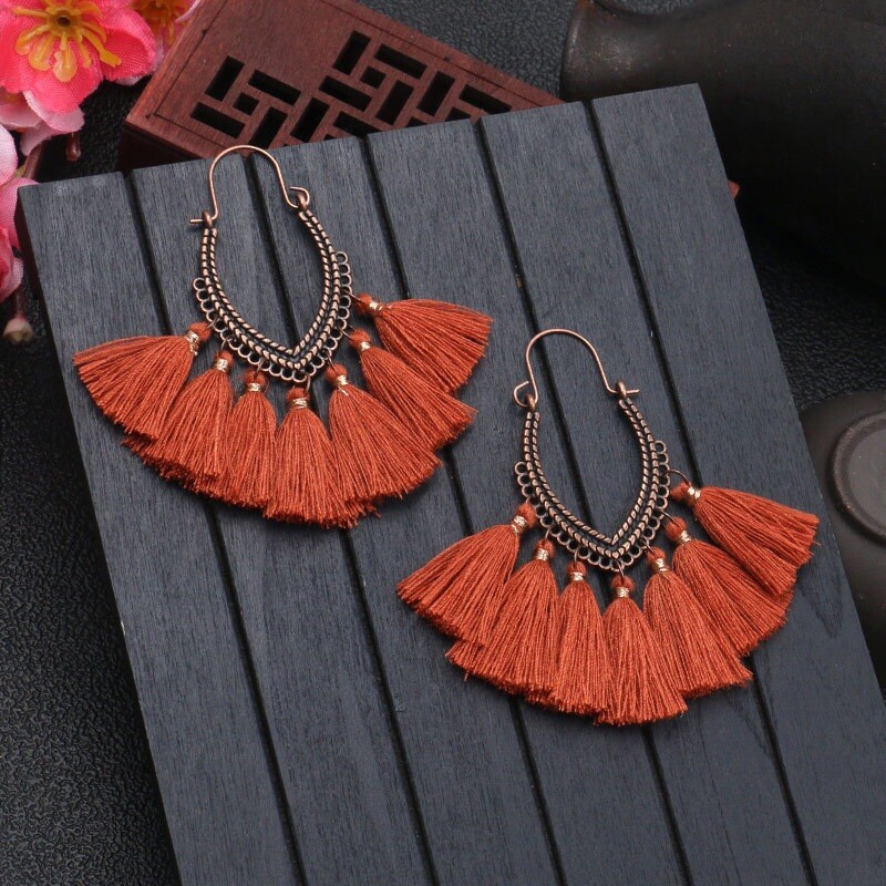 Fashion Bohemian Tassel Earrings Long Drop Dangle Women