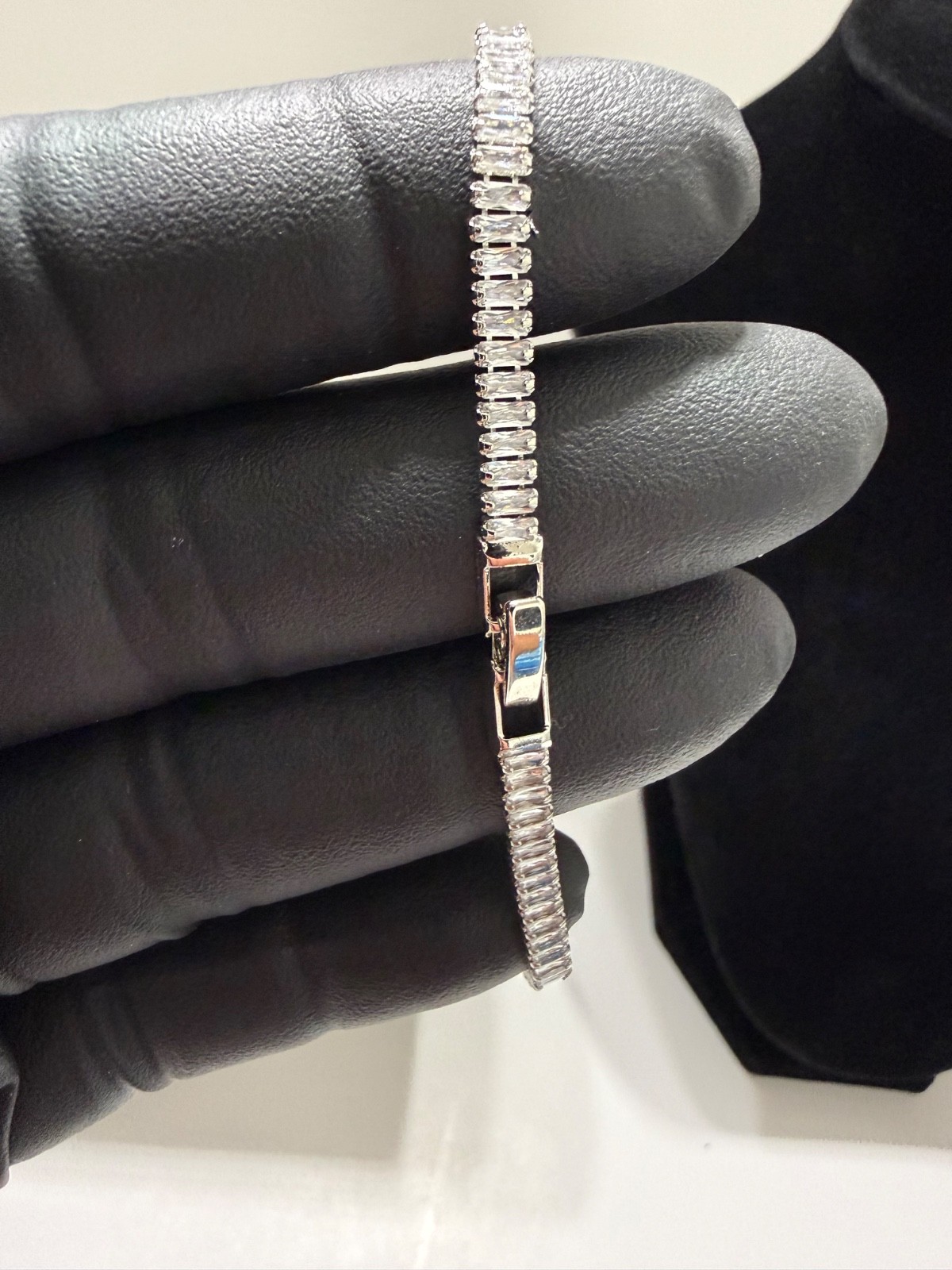 tennis bracelet silver filled vvscz stone 7 inch 3.5mm