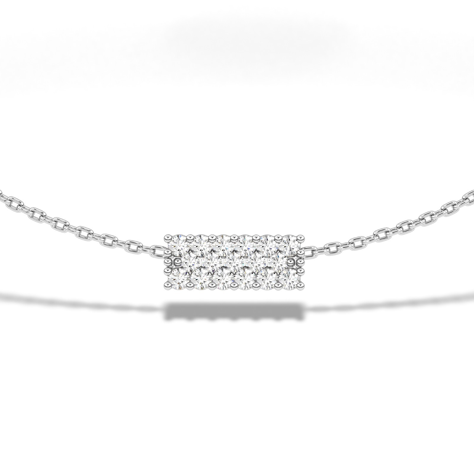 IGI Certified Round Cut Natural/Lab Grown Diamond Bar Necklace 10K 14K 18K Gold