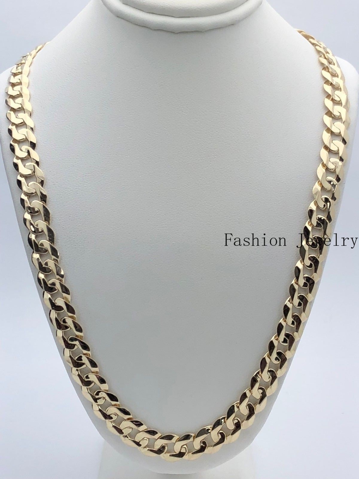 14k Yellow Gold Solid Curb Cuban Link Chain Necklace 26″ 9mm 55.1 grams