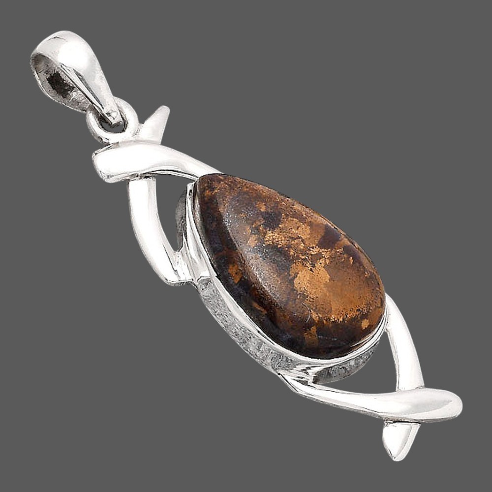 Natural Bronzite 925 Sterling Silver Pendant Jewelry P-1428