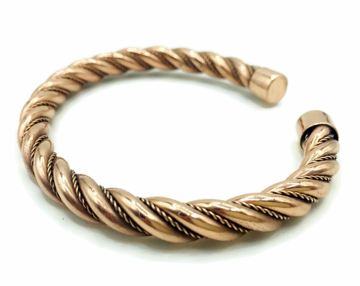 Vintage Style Twisted 100% Pure Copper Handmade Healing Bracelet.