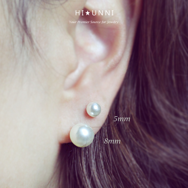 20g Titanium Pearl Earrings / wedding earrings / pearl ear studs /Sold as a pair