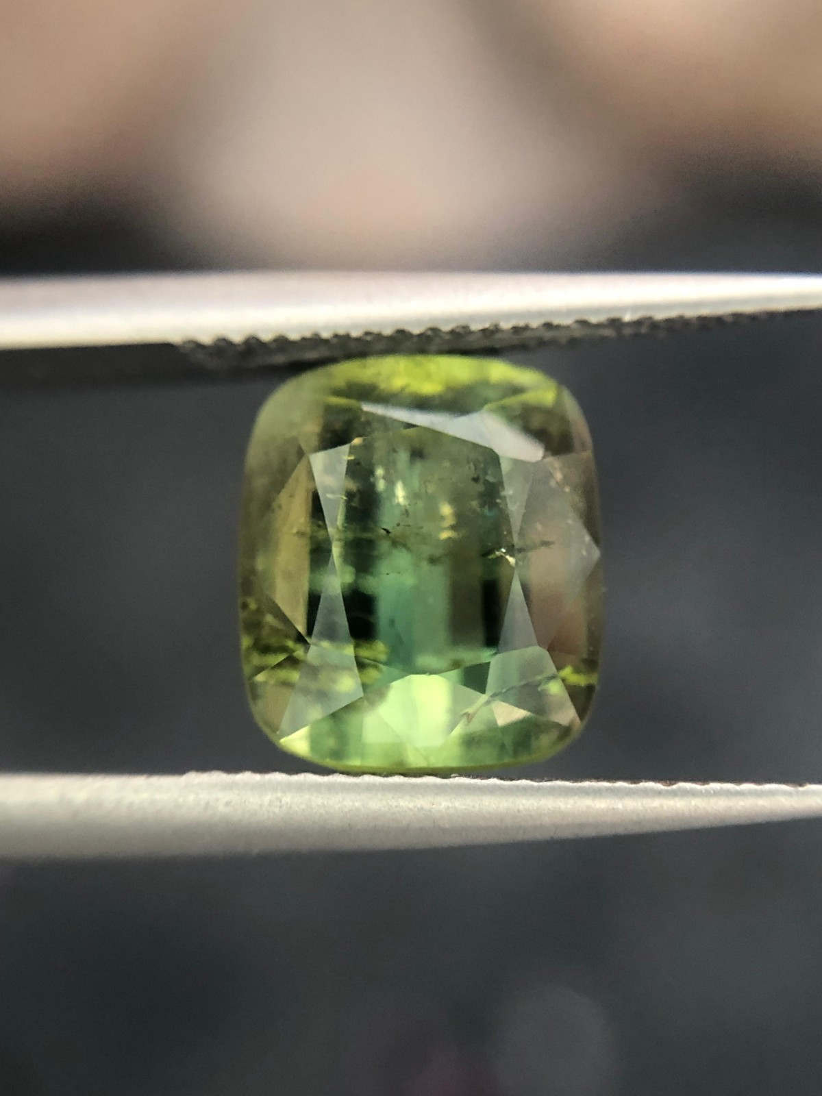 4.00 ct yellowish green color slightly included tourmaline loose gemstone