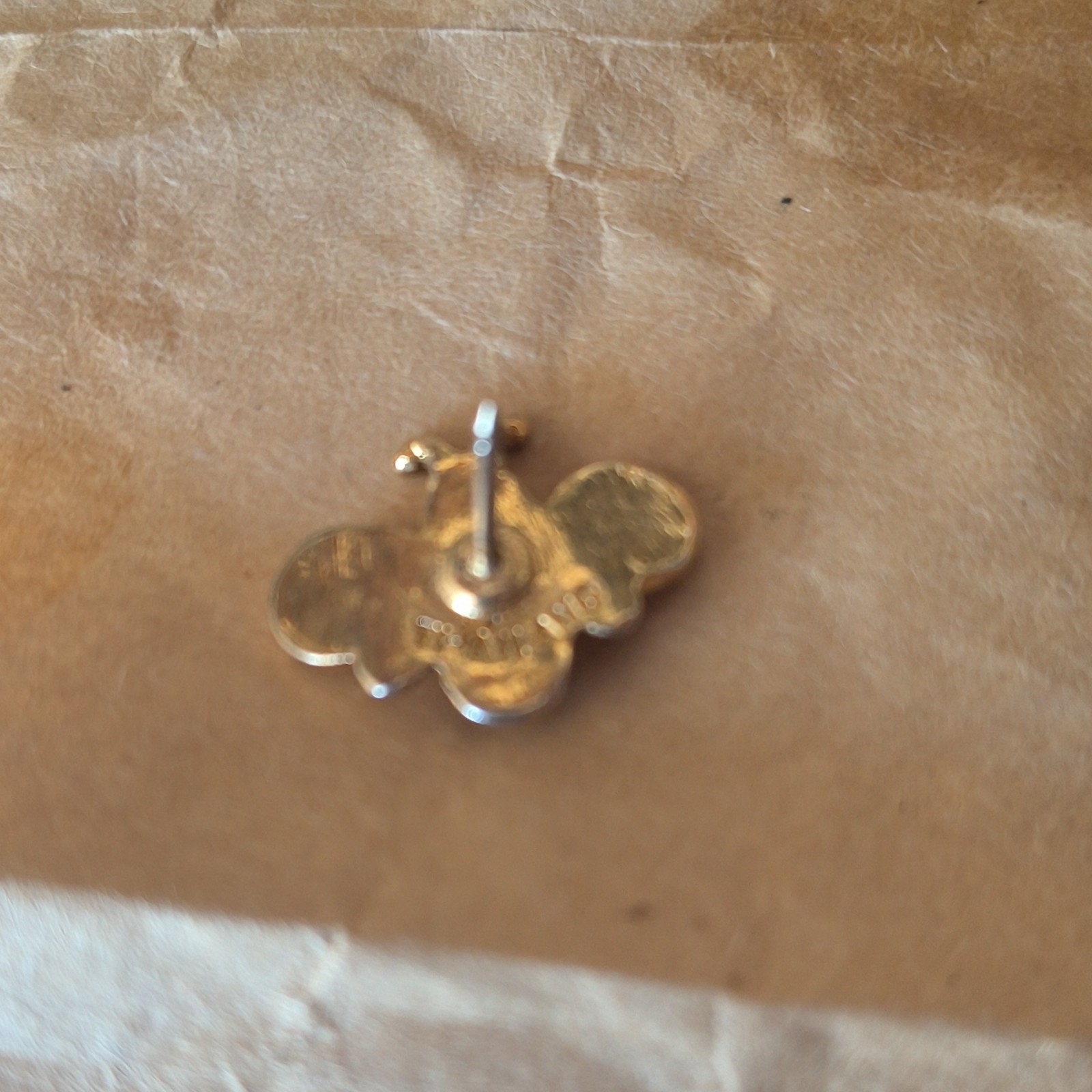 Gold Tone Bee Shaped Enamel Pin Yellow Black Animals & Insects Theme