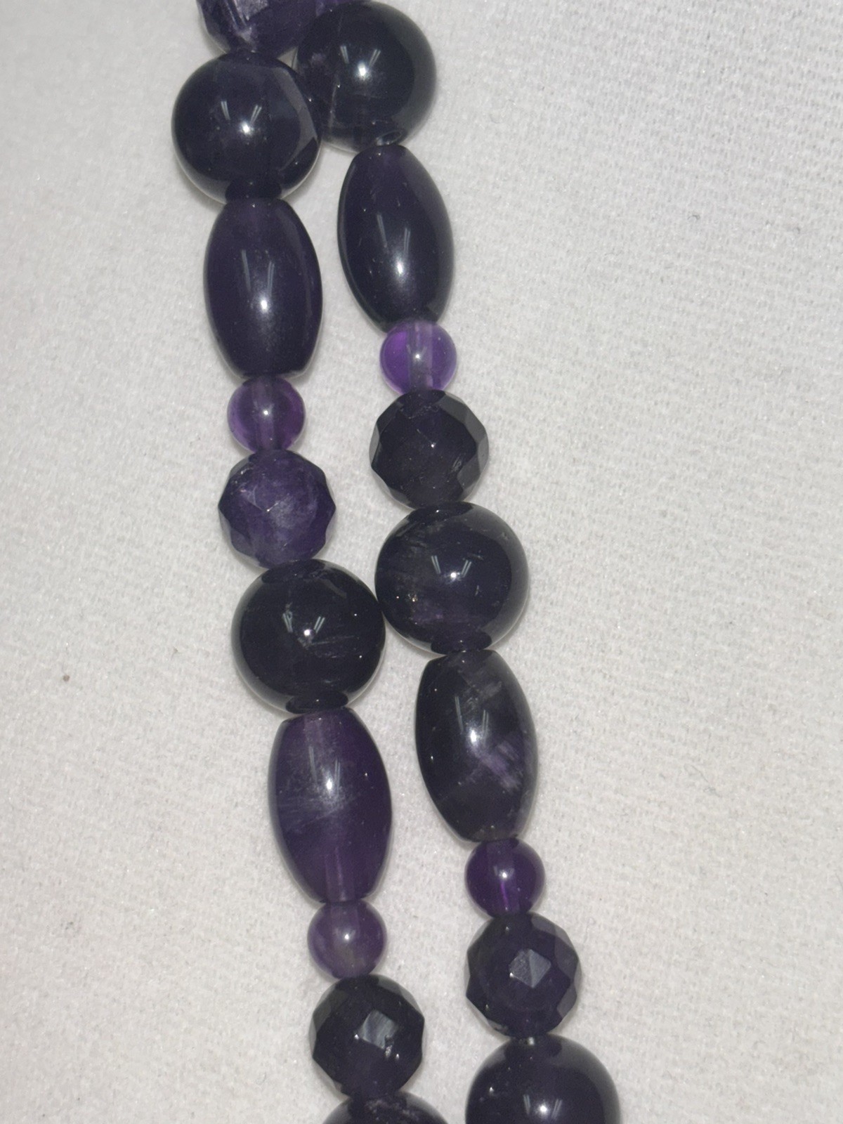 Jay King .925 Sterling 2 Strand Purple Amethyst 23″ Necklace vintage