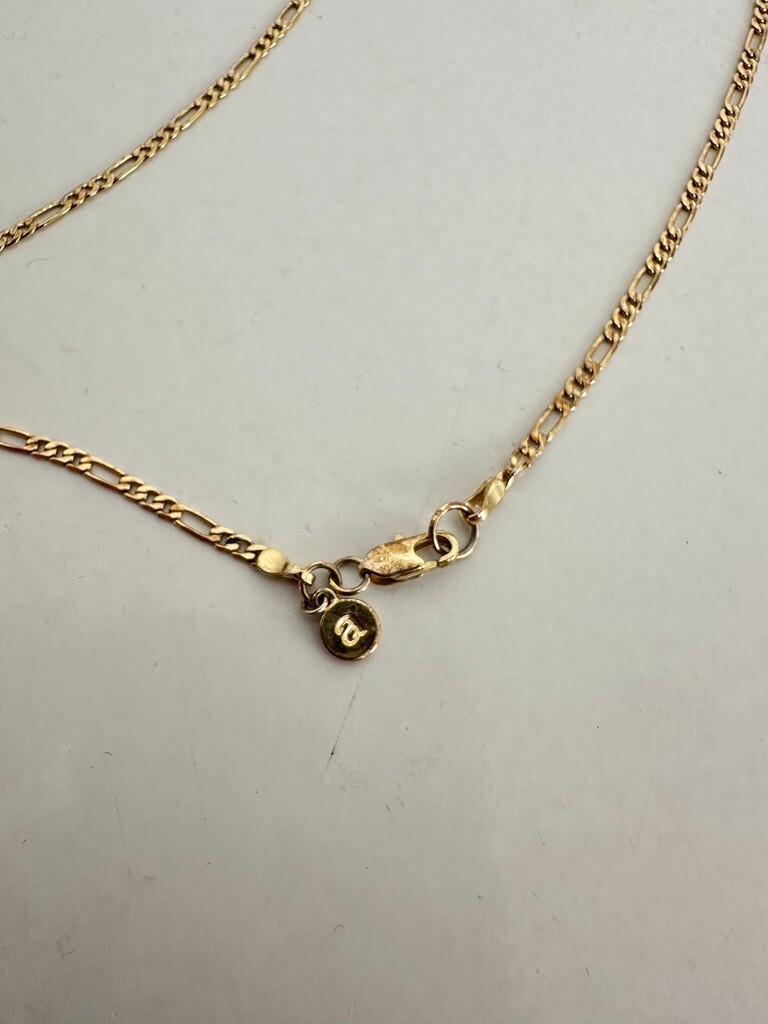 Ana Luisa Leo Regular Long Figaro Chain Necklace Gold 22″ Length Pouch Unisex