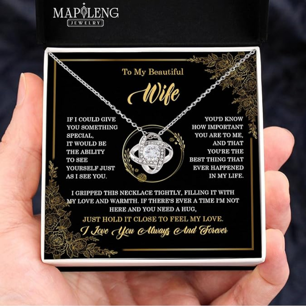 Wife Necklace For Her, Birthday Valentines Gift For Wife From Husband