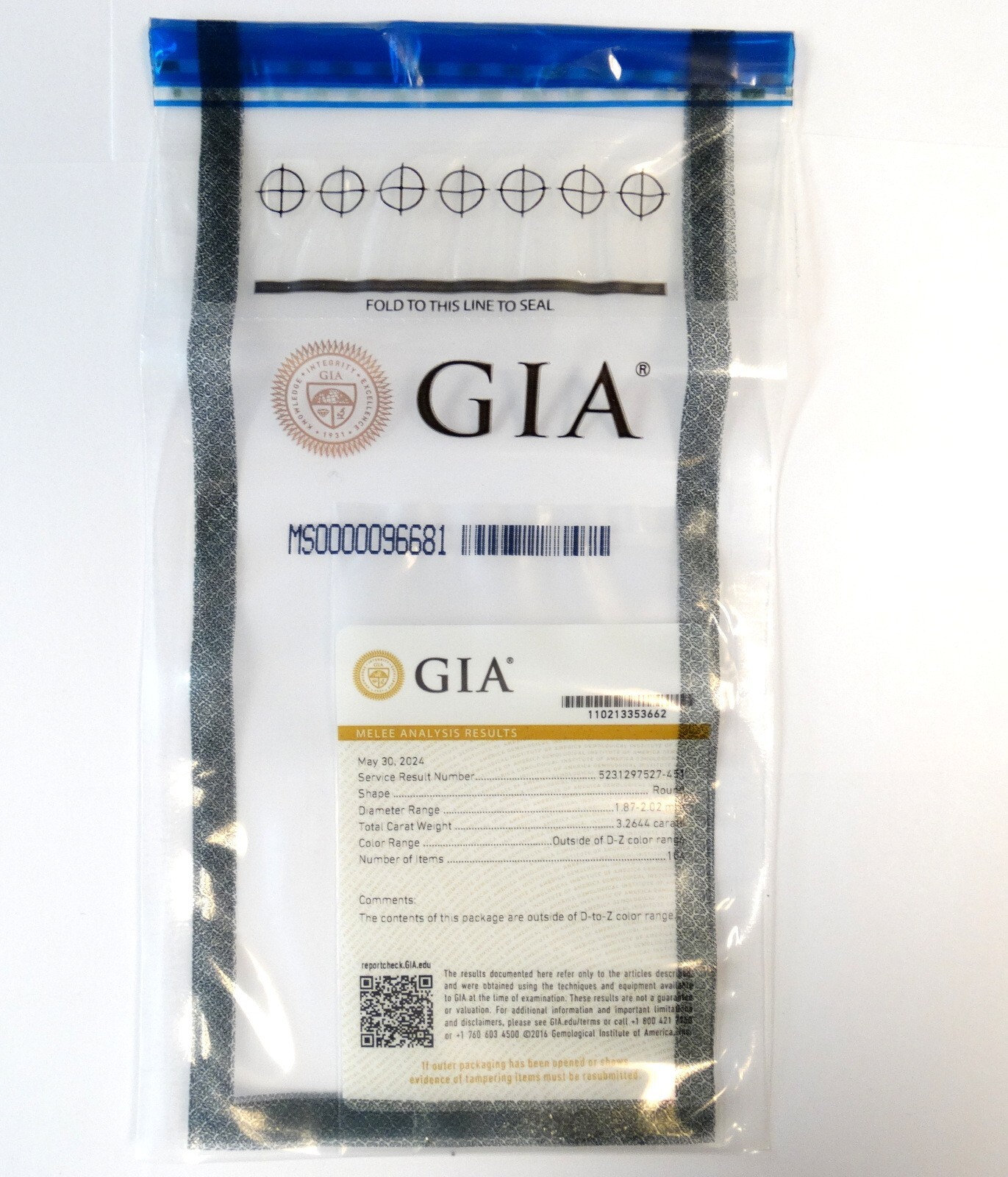 GIA Outside D-Z Color Range 3.2644 Carats 104 Natural Round Cut Diamond Melee