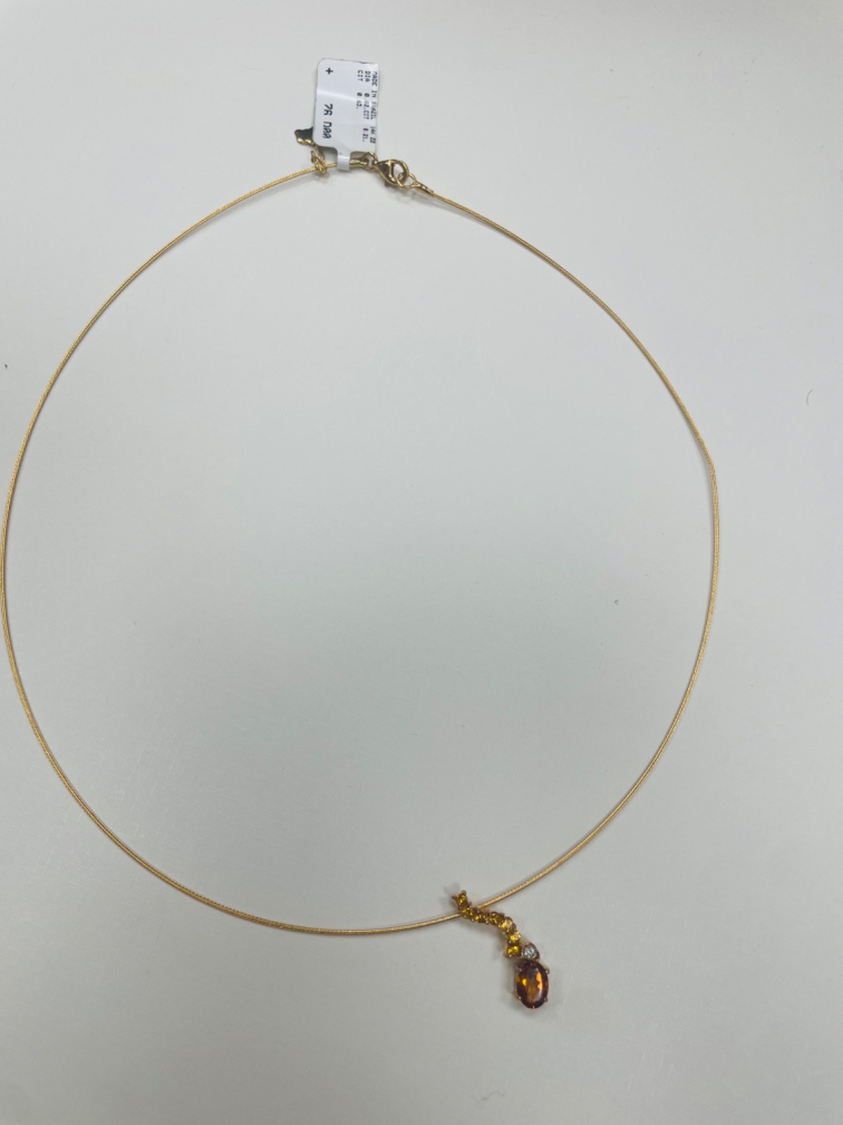 14K Yellow Gold Natural Citrine Gemstone Drop Necklace – Artistic Multi-Stone St