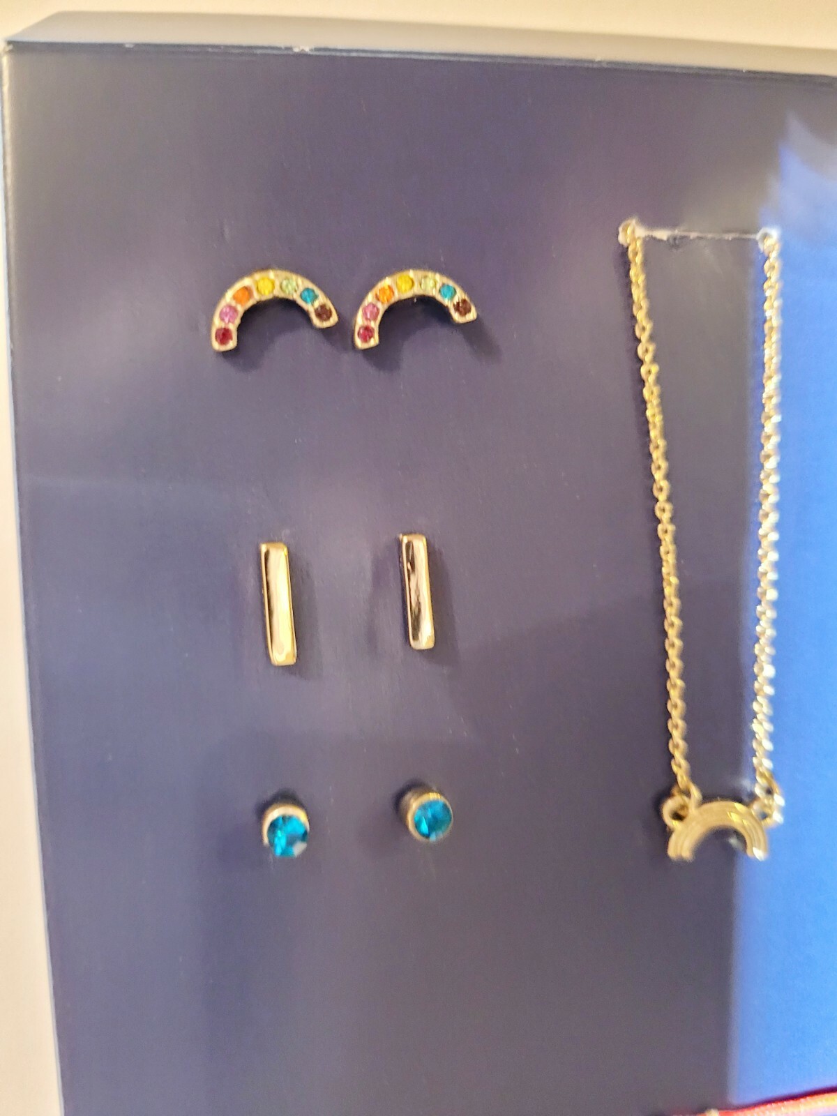 Rachel Roy 7 Days of Adornment Earrings & Necklaces Rainbow Gift Set $30 New