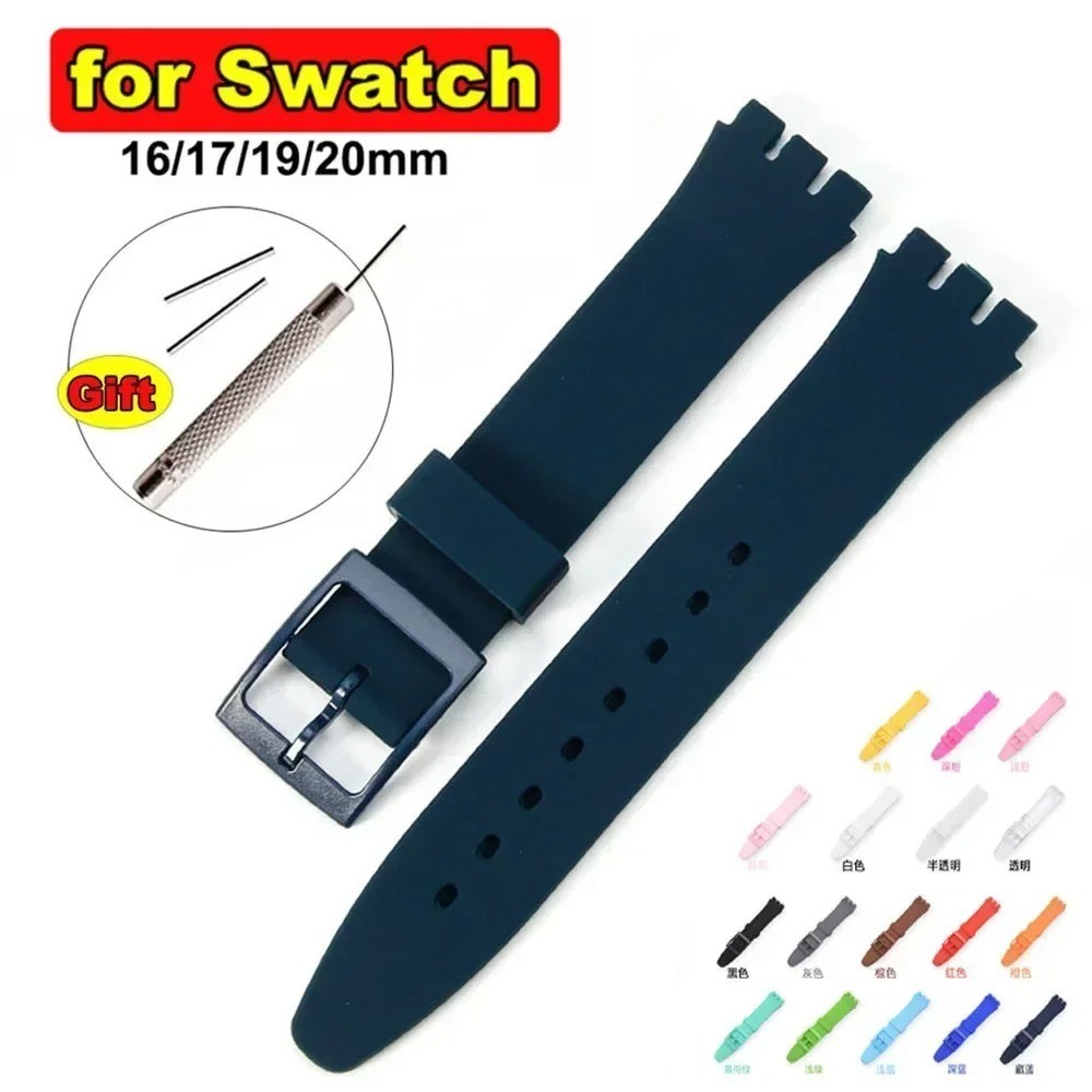 Wrist Watch Band Strap For Swatch 16mm 17mm 19mm 20mm Rubber Silicone Watchband.