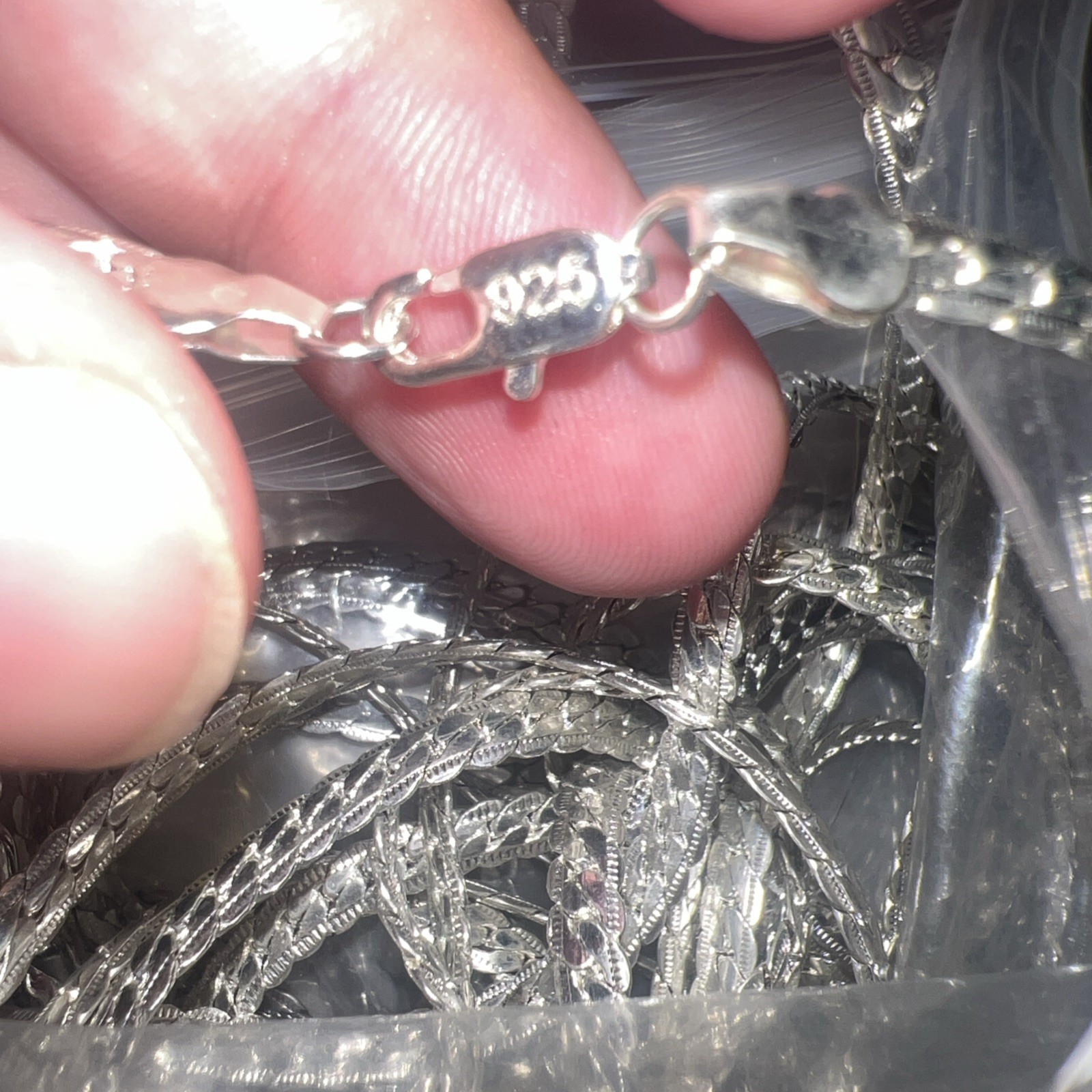 (14) Silver Plated 925 Stamped Chains
