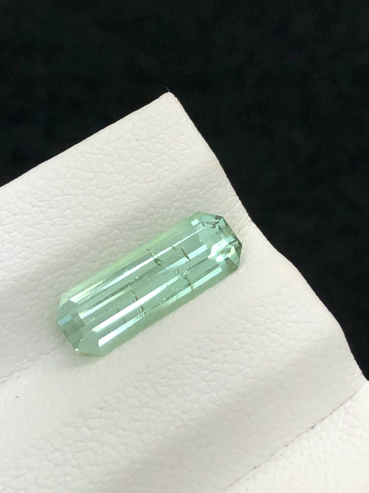 1.80 Ct Natural Seafoam Tourmaline Long Emerald Cut Slightly Included