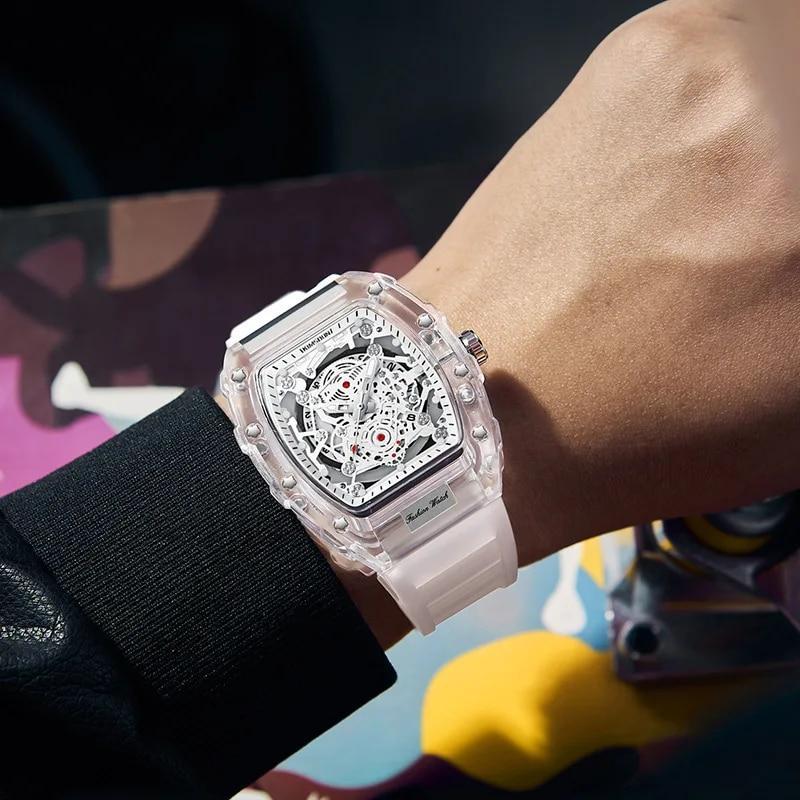 KIMSDUN Transparent Men’s Watch Quartz Wristwatch Luminous Waterproof watch