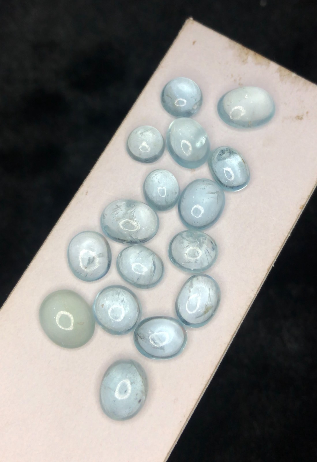 24 Ct Blue Transparent Aquamarine cabs
