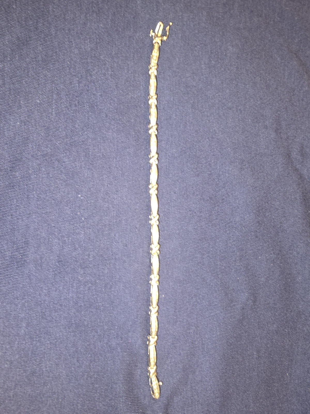 10k white gold diamond bracelet preowned 7 inch