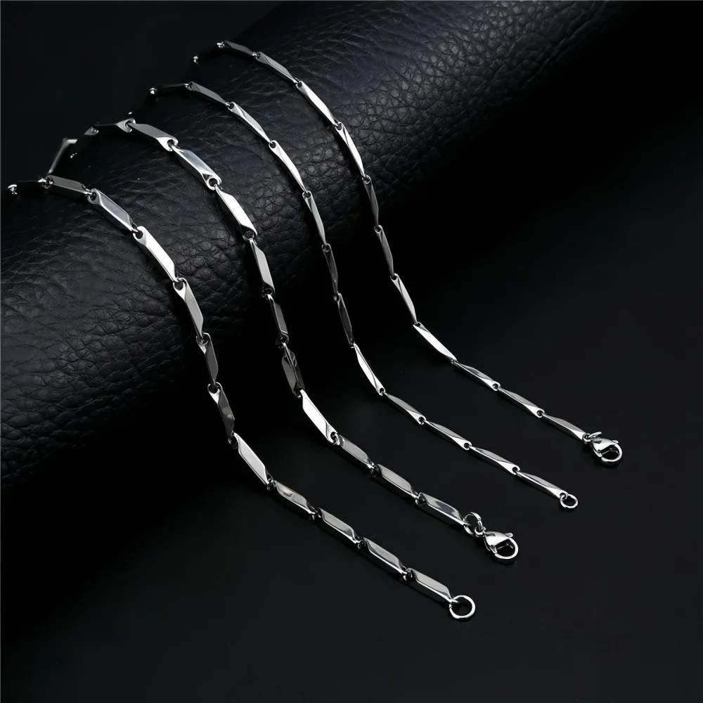Men Silver Color Stainless Steel Seeds Chain Necklace Hip Hop Retro Outfit Jewel