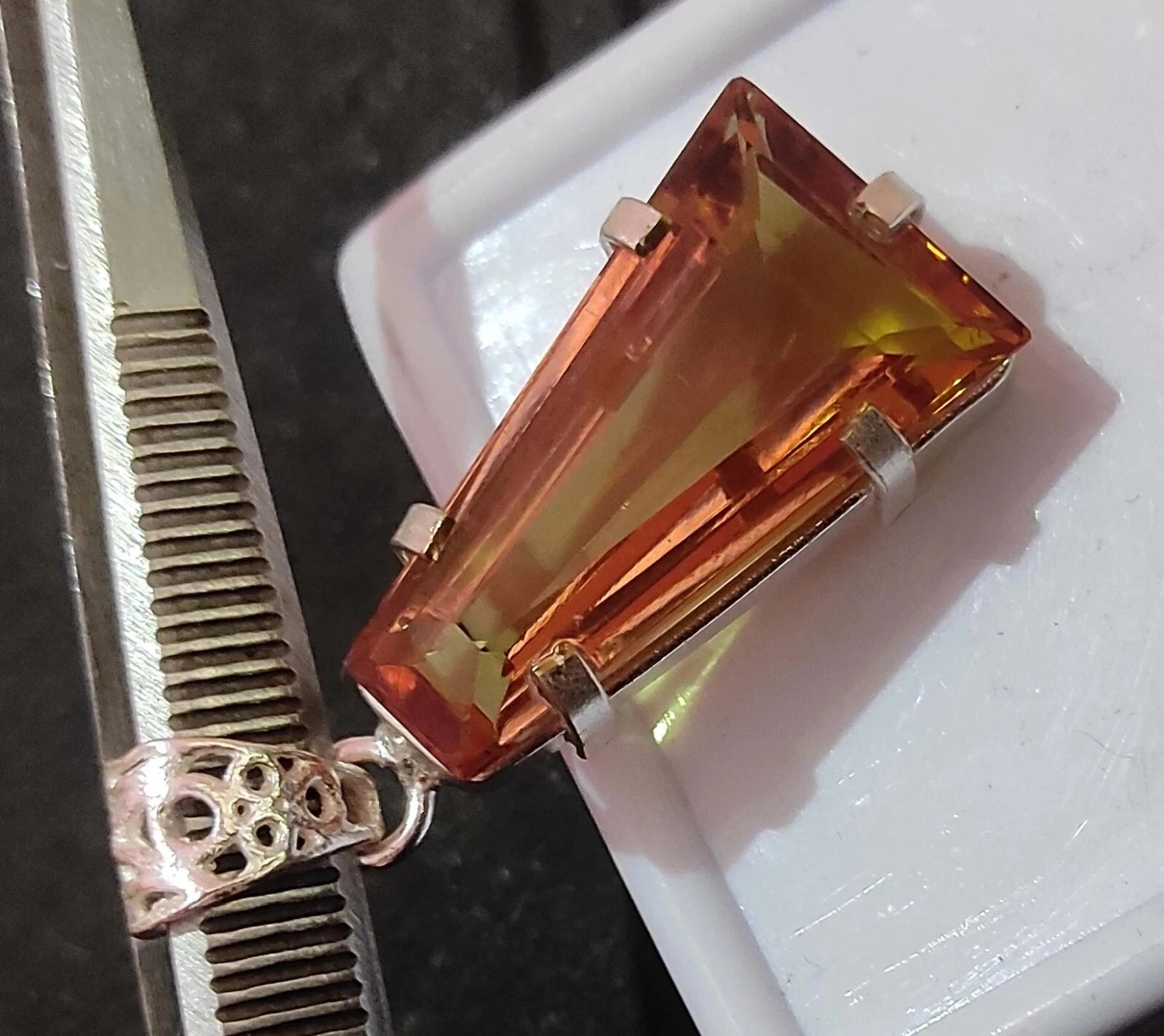 42.80 Ct Color Change Gemstone 925 Solid Silver Natural Alexandrite Pendant AA+