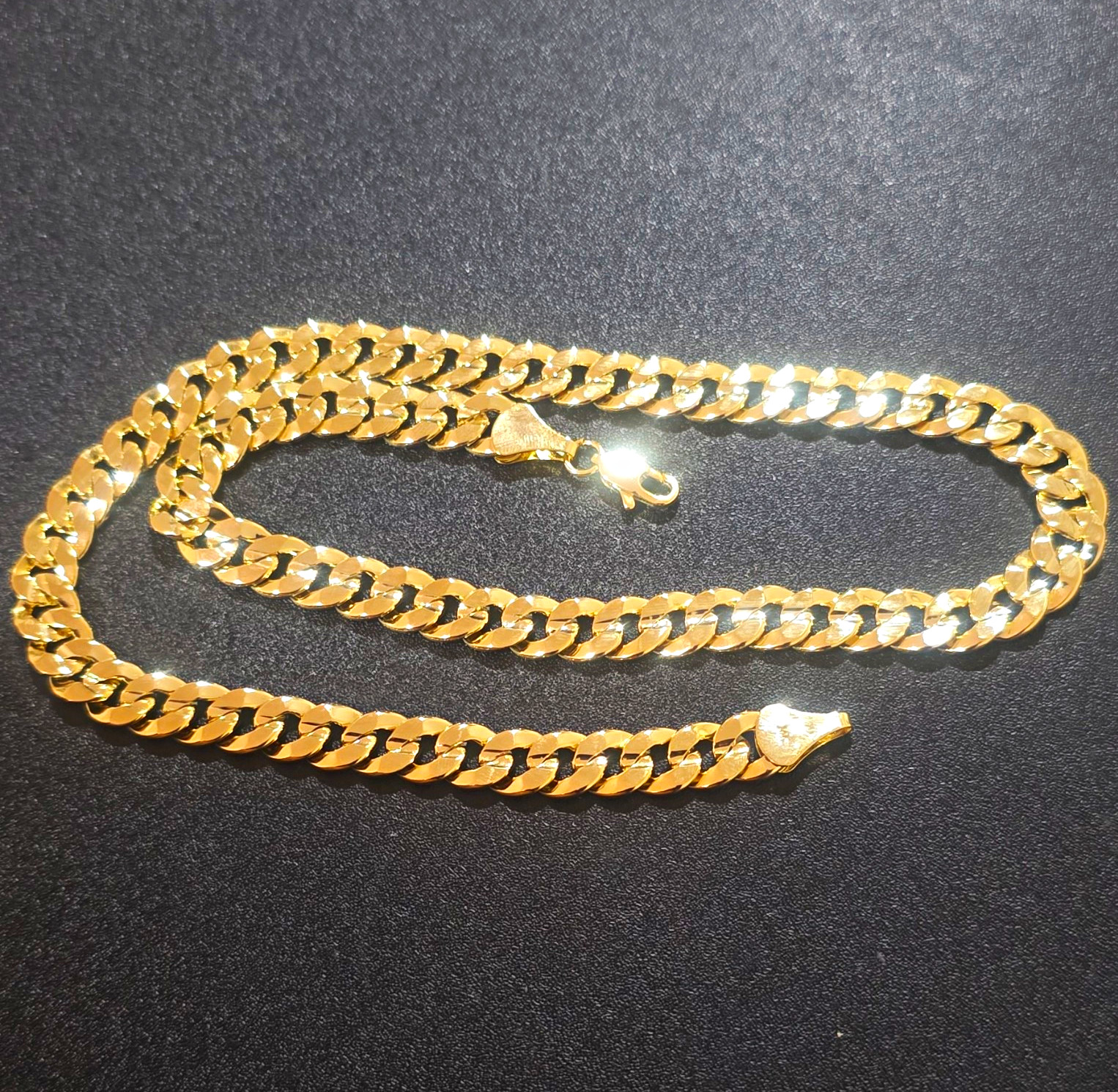 New Men’s 14k Yellow Gold filled Cuban Link Chain Necklace with Lobster Clasp