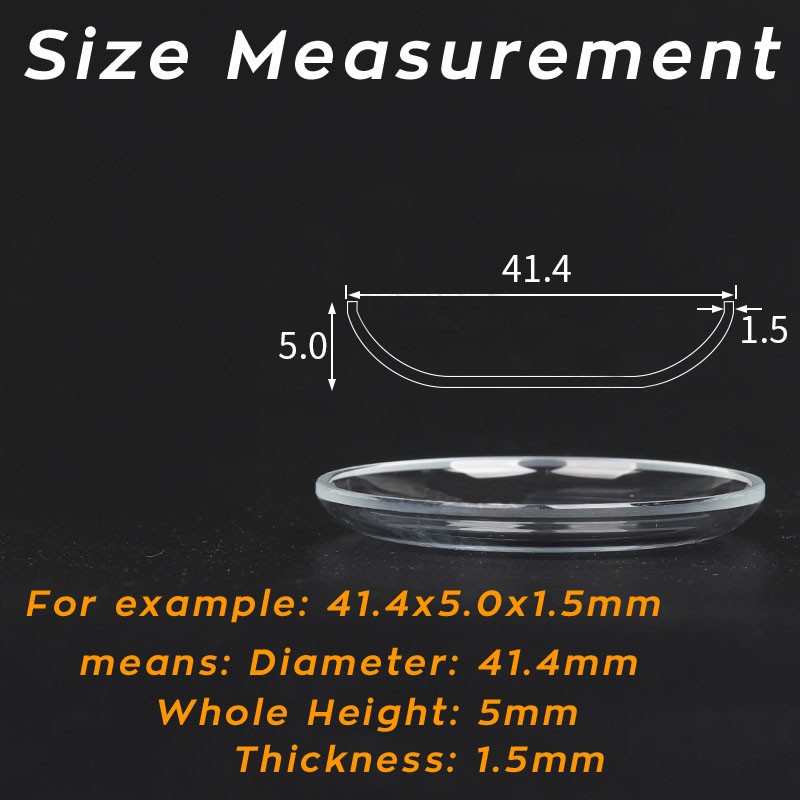Lid Shaped High Domed Watch Crystal Round Mineral Glass Mirror Lens 25mm-34.5mm