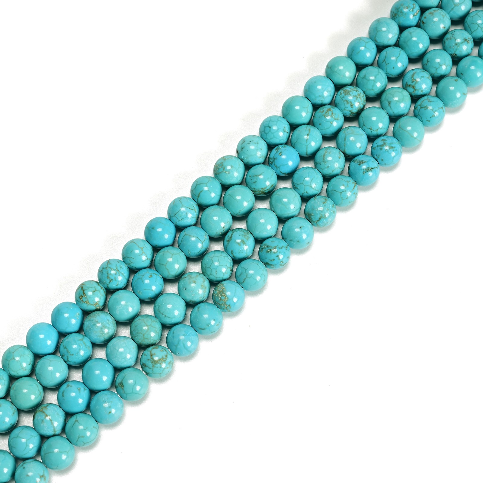 2.0mm Hole Blue Turquoise Smooth Round Beads 6mm 8mm 10mm 15.5″ Strand