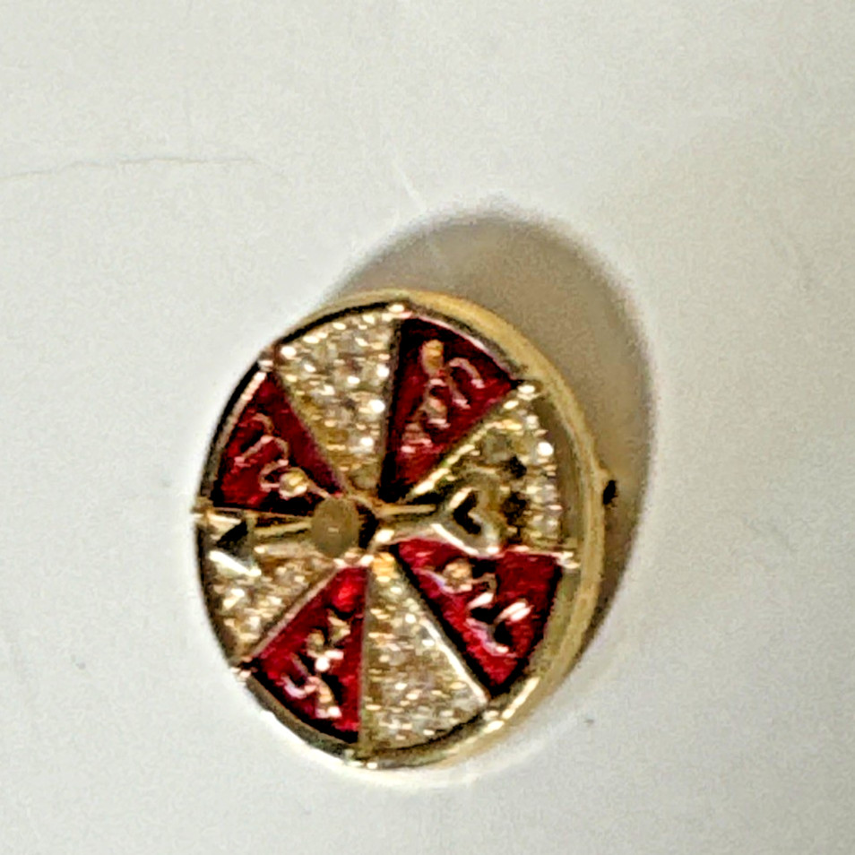 Swarovski Brooch Yes Or No Crystal & Red Spinning arrow Swan logo 1.25”