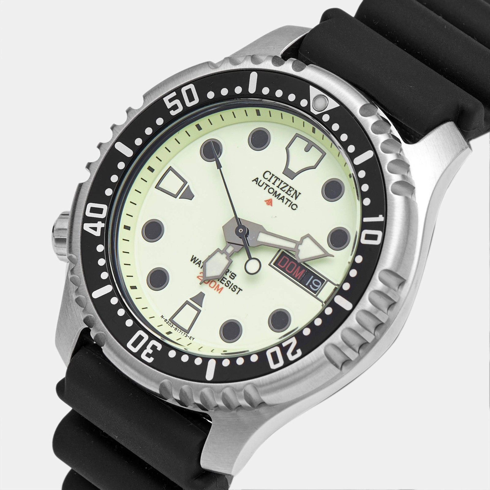 Citizen Promaster NY004009W Luminous Green Dial Stainless Steel Rubber Mens