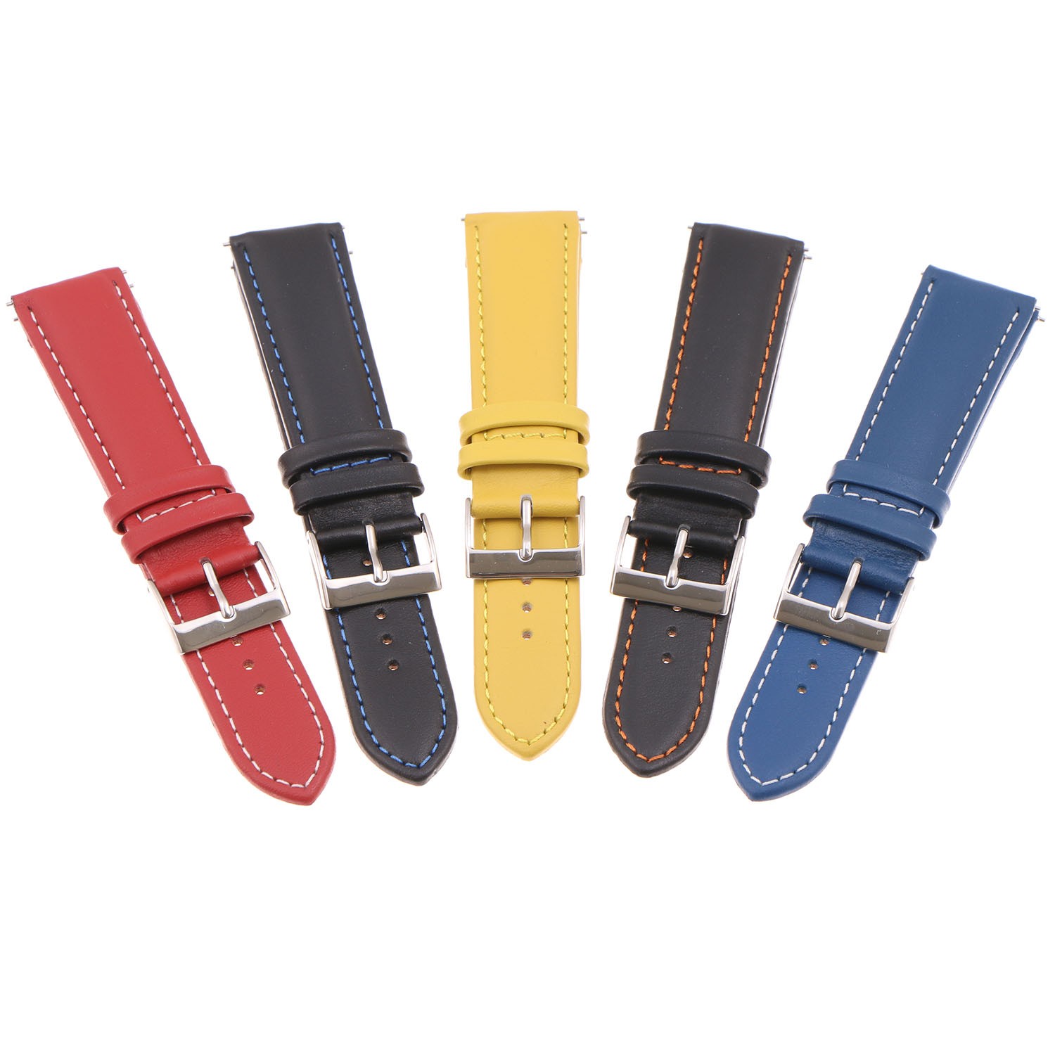 StrapsCo Classic Genuine Leather Men’s Watch Strap Band (Long) 20mm 22mm 24mm