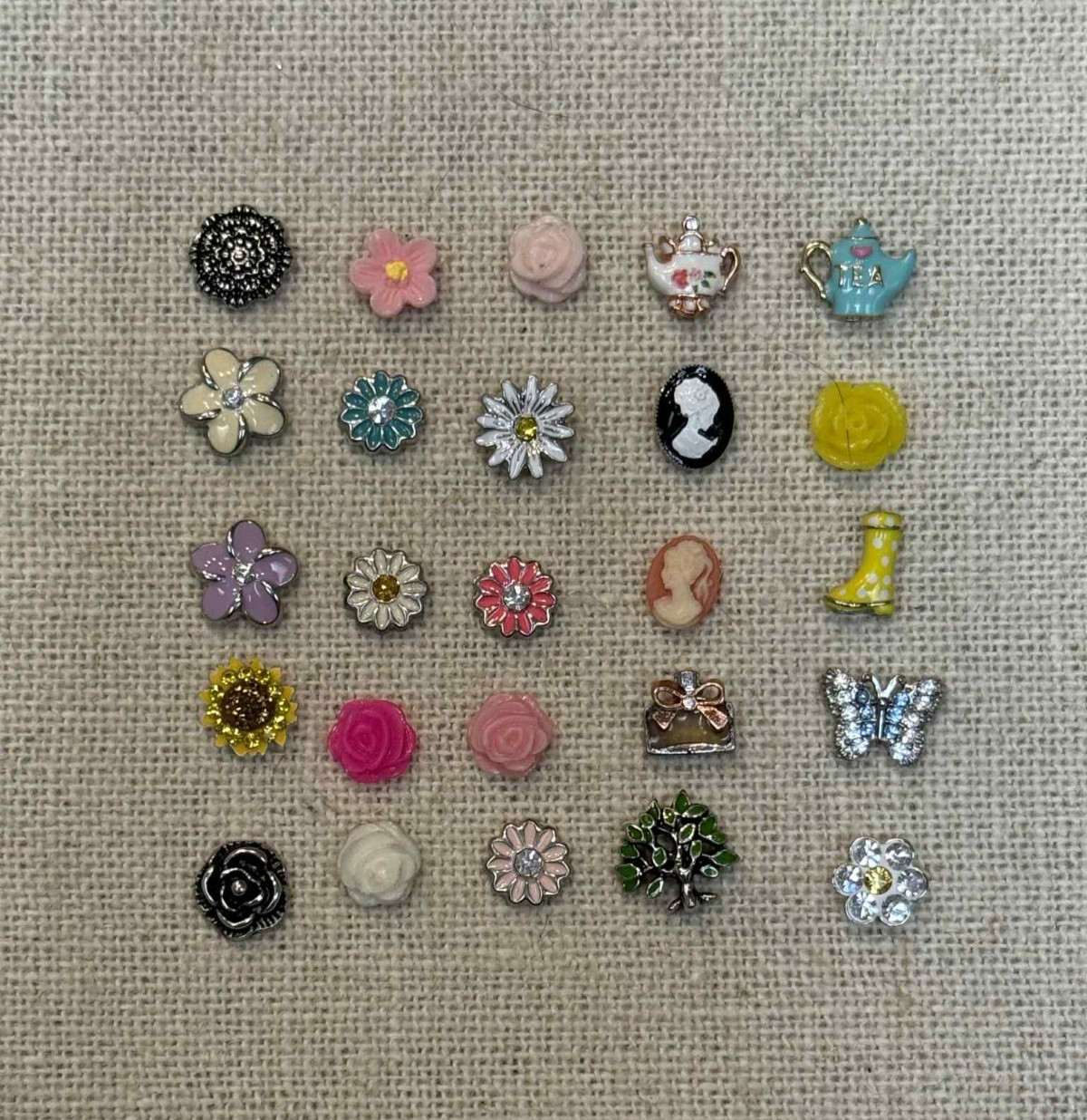 Authentic Origami Owl Charms FLOWERS GARDEN TEA POTS CAMEOS Perfume FAMILY TREE