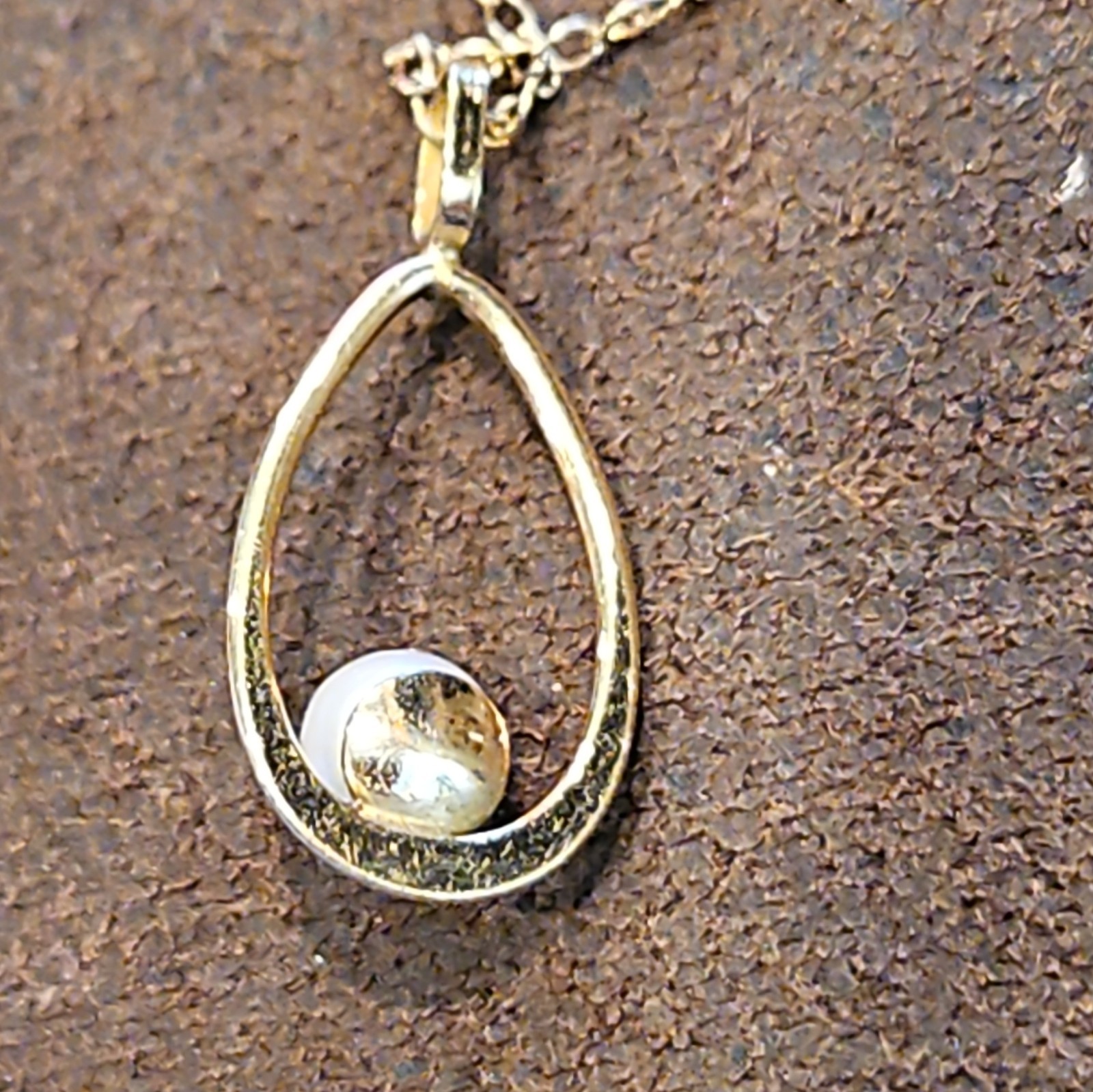 Vintage 14K 12K Gold Filled Pearl Pendant Necklace Set Dainty 18″ Cable Chain