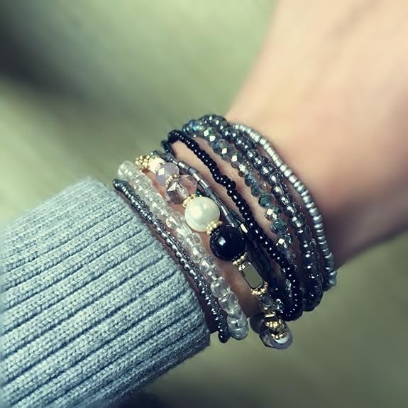 Hippie Beaded Bracelets for Women Trendy Stacks Boho Bead Bracelet Pack Festival