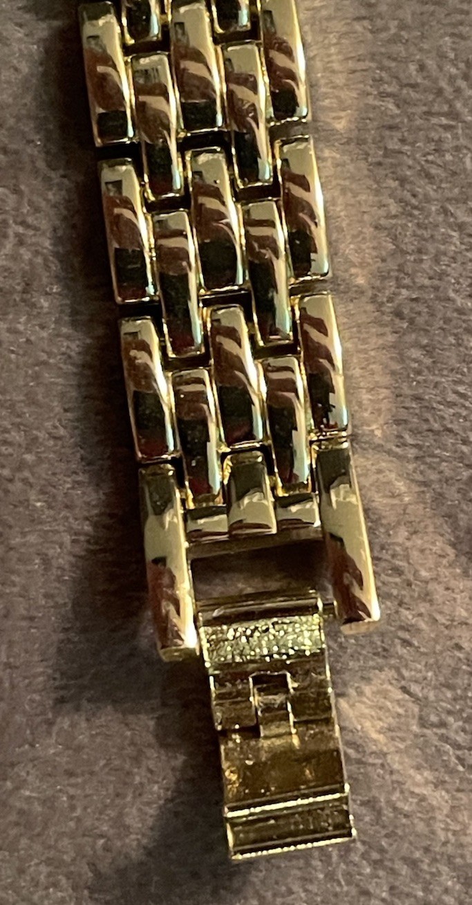 Gold Tone Quartz Watch, Roman Numeral White Textured Dial, Stainless Steel