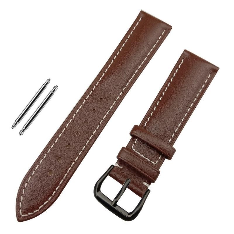 12 14 16 18 19 20 21 22 24mm With SS Pin Buckle Genuine Leather Watch Strap Band