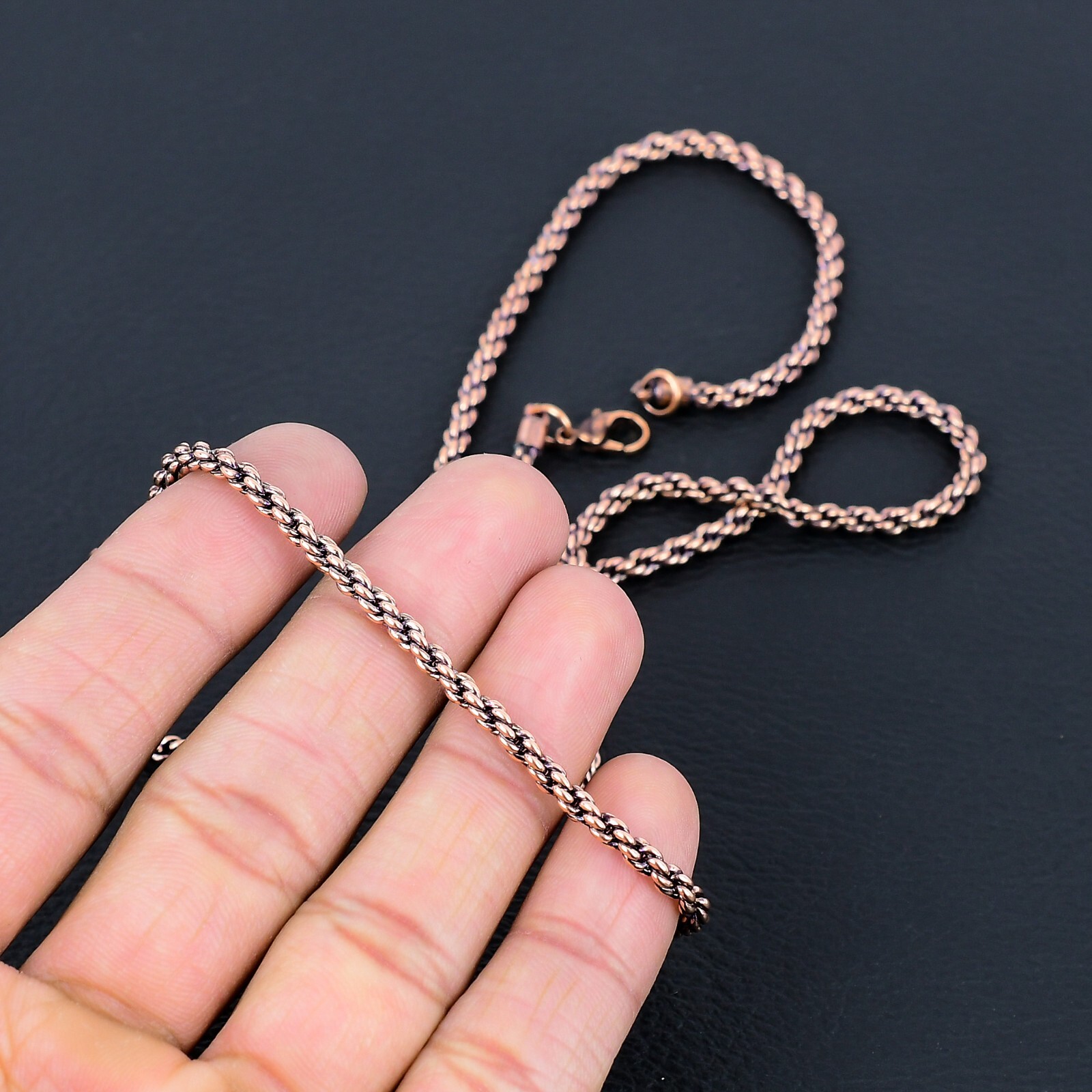 Pure Copper Rope Chain Designer Handmade Link Chain Necklace Jewelry RJ-05