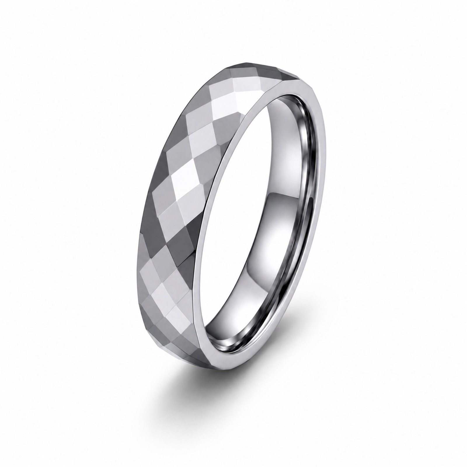 Diamond Cut Faceted Tungsten Wedding Band Comfort Fit Ring 6mm 8mm Size 6-12