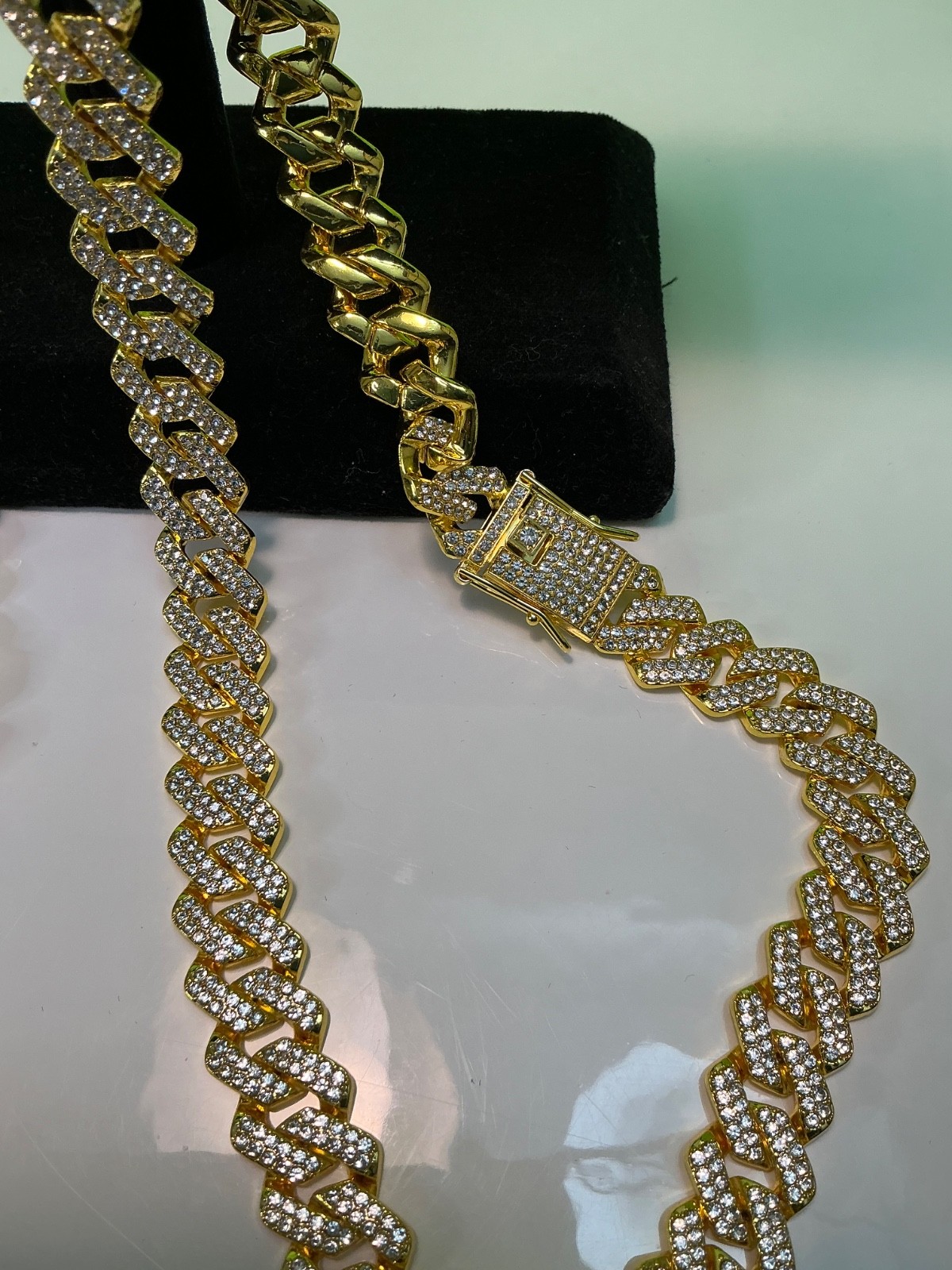 Biting Lip Pendant Necklace Bracelet Lot Hip Hop Iced 20” Inches CZ Chain Cuban