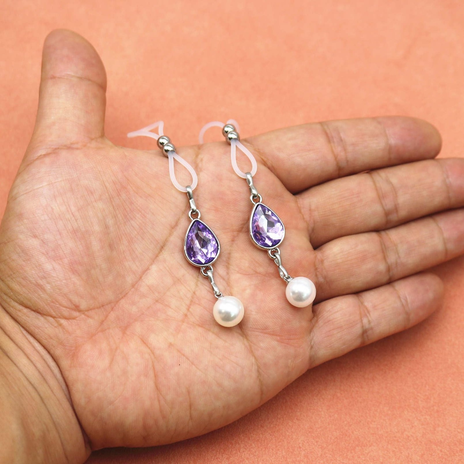 Pearls Nipple Noose Non Piercing Nipple Jewelry Crystal Teardrop Body Chains Nip