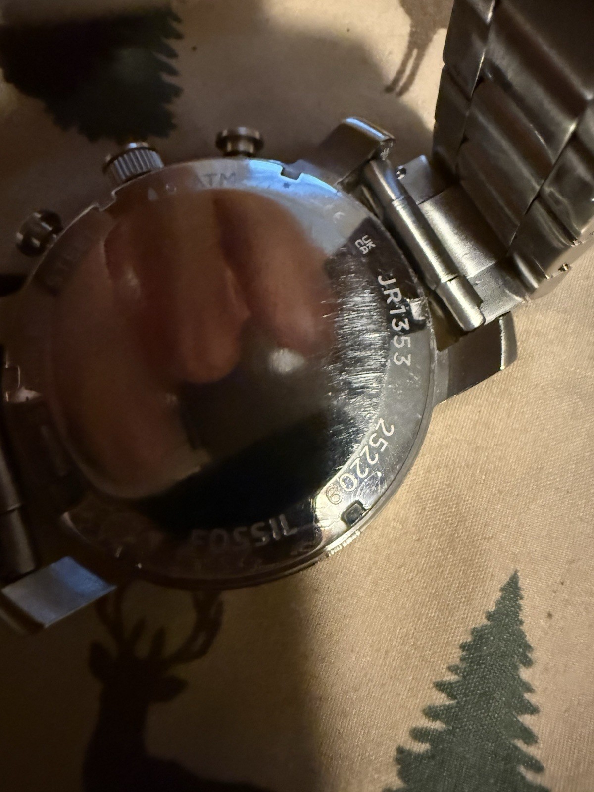 Fossil JR1353 Nate Chronograph Black Dial