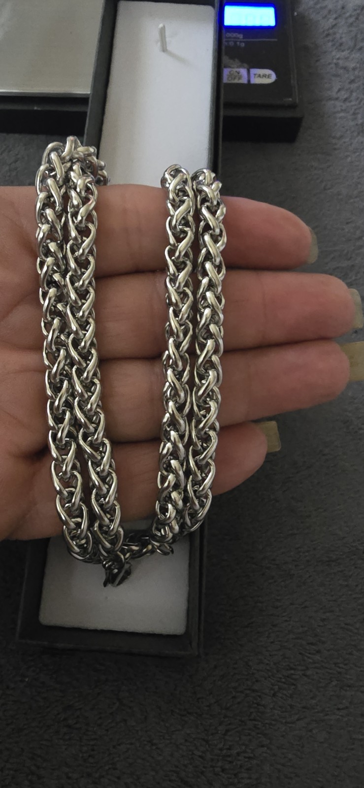 Stainless Steel twist Chain Necklace 55cm 22 inch 6mm Non-Tarnish
