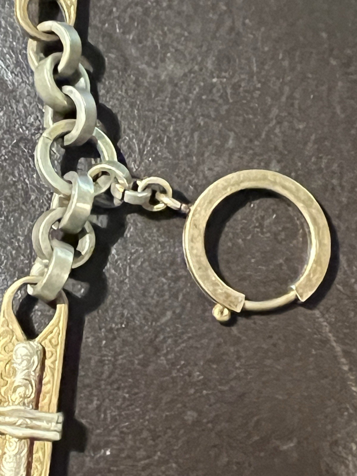 Vintage 2 Antique Pocket Watch Fob Chain Gold Filled SKM & Co. Photo Locket TWO