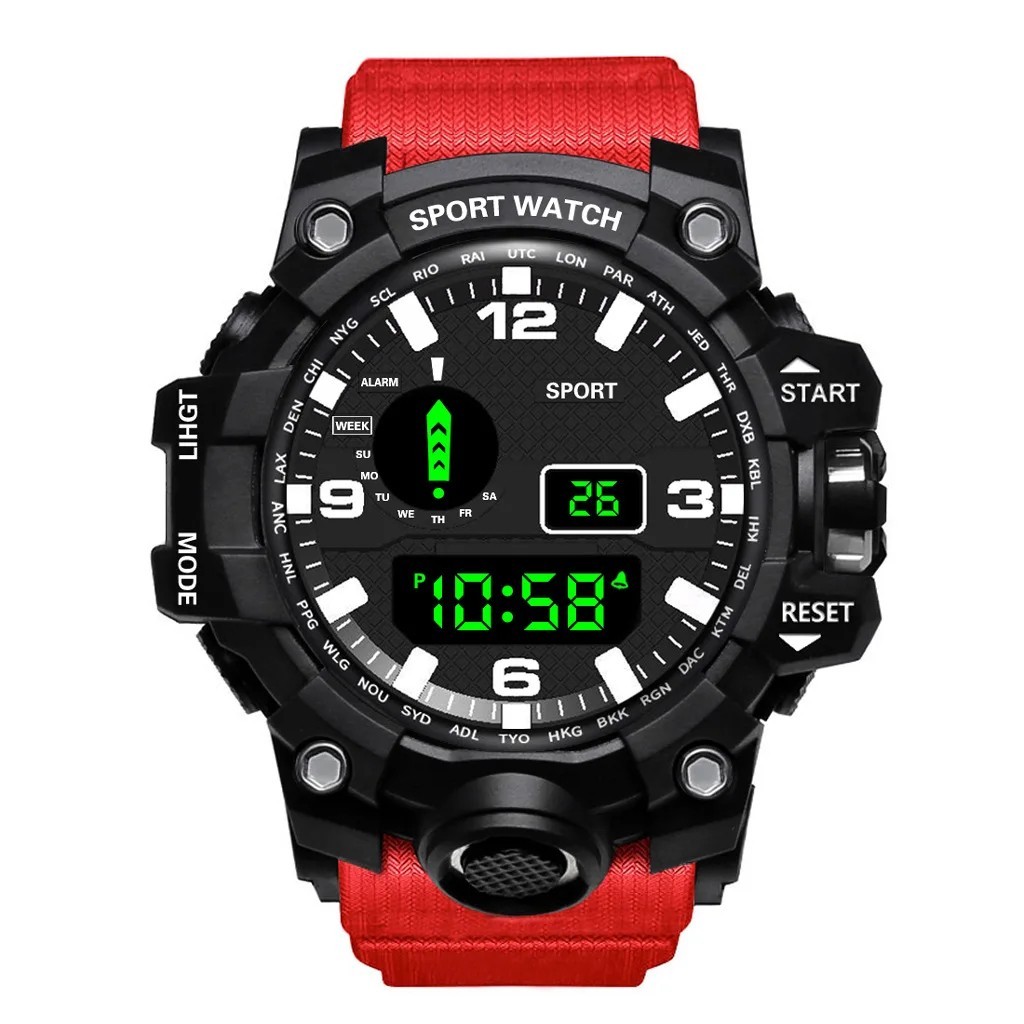 Men Waterproof Digital Sports Watch Military Tactical LED Backlight Wristwatch